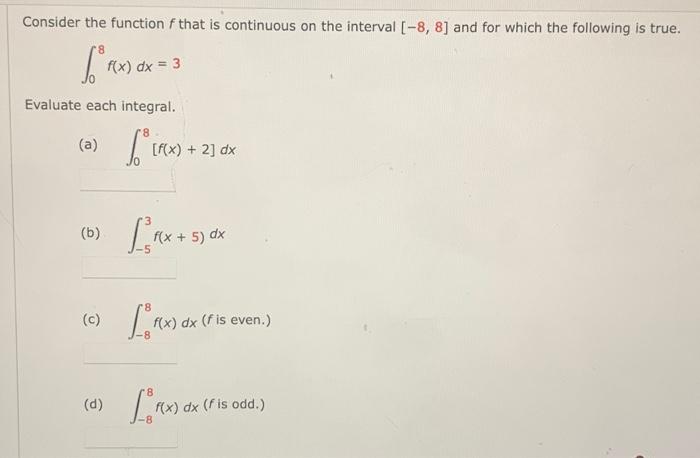 Solved Consider the function f ﻿that is continuous on the