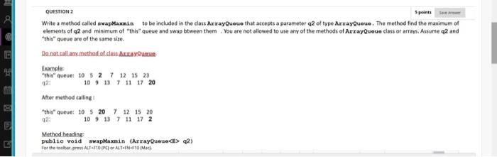Solved Save Answer QUESTION 1 5 points Write a method called | Chegg.com