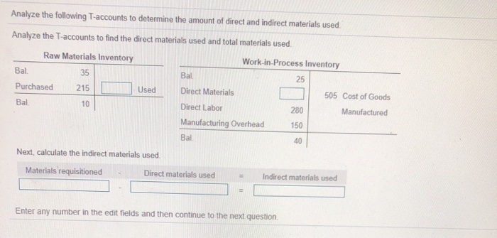 Solved Analyze the following T-accounts to determine the | Chegg.com
