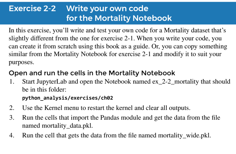 Solved Exercise 2-2 Write your own code for the Mortality | Chegg.com