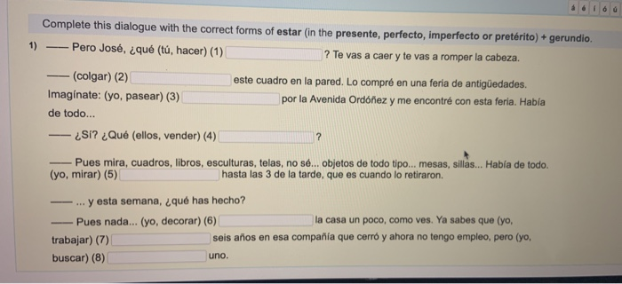 Hello I Have No Idea How To Submit Spanish Questions Chegg