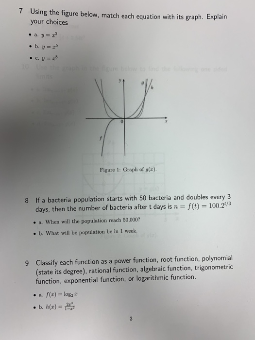 Solved 7 Using The Figure Below Match Each Equation With