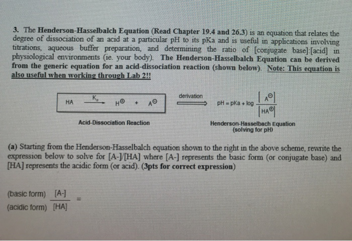 What is the Henderson-Hasselbalch Equation?//Derivation of the