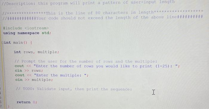 Solved W/Description: this program will print a pattern of | Chegg.com