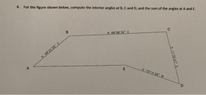 Solved 6. For the figure shown below, compute the interior | Chegg.com