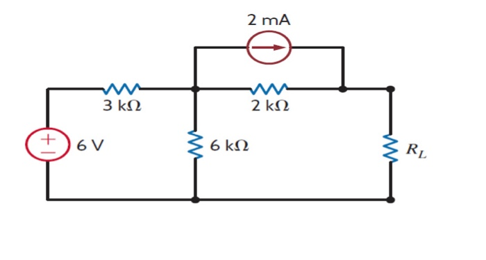 Solved 2 mA 3 kΩ 2 ΚΩ (+) 6V 6 ΚΩ RL | Chegg.com