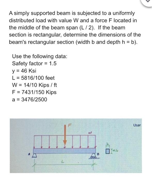 Solved A Simply Supported Beam Is Subjected To A Uniformly | Chegg.com