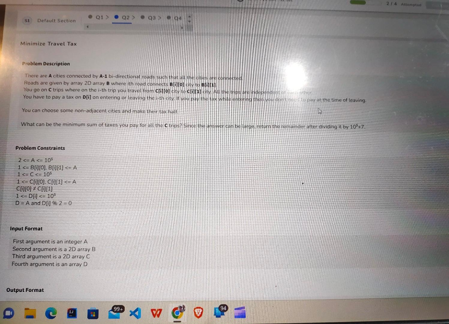 Solved Problem Description There are A cities connected by | Chegg.com