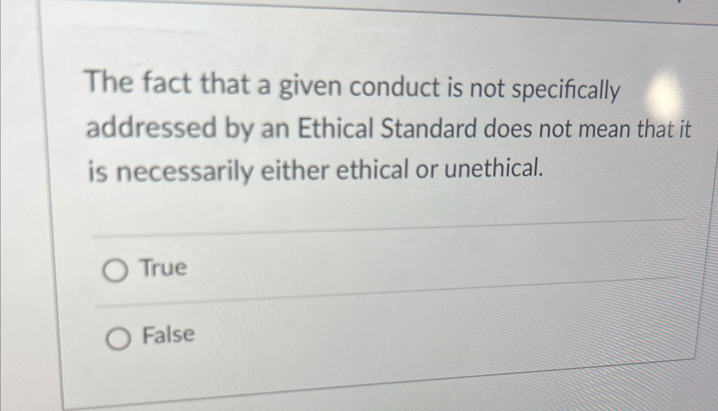 Solved The fact that a given conduct is not specifically | Chegg.com