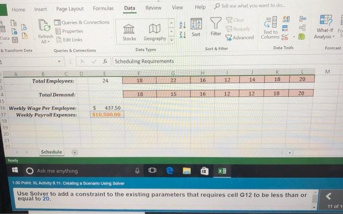 Solved Use Solver to add a constraint to the existing | Chegg.com