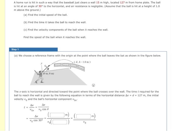 Solved bremed )A home run is hit in such a way that the | Chegg.com