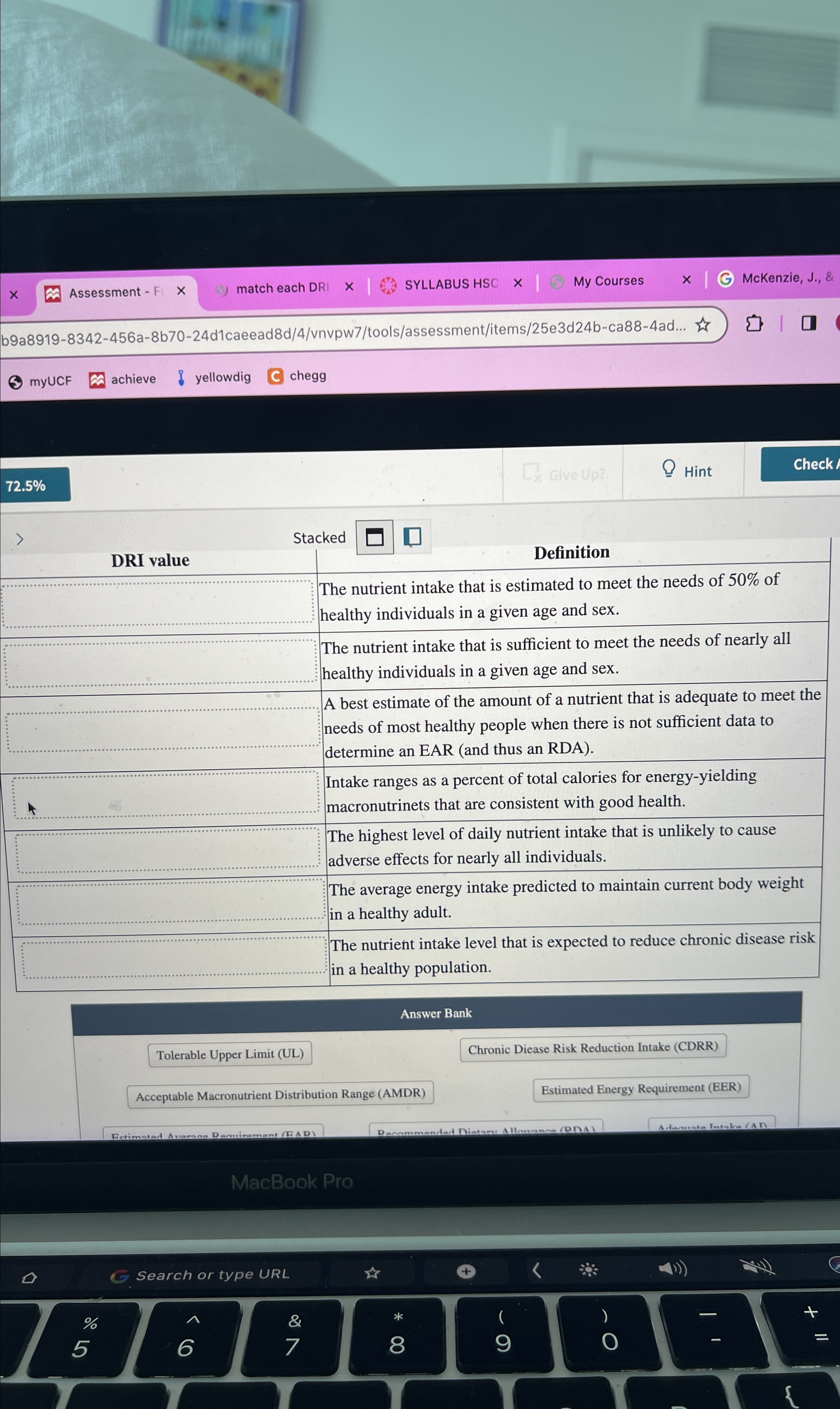 Solved Assessment -match each DRISYLLABUS HSCMy | Chegg.com