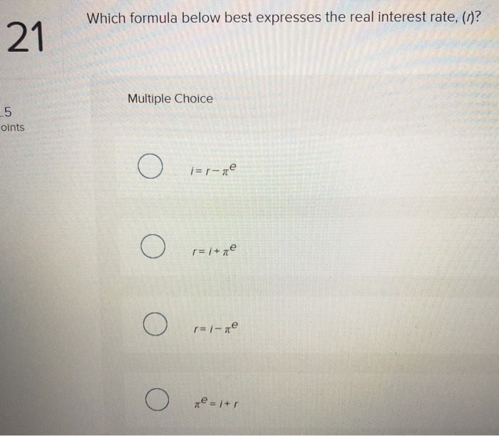 Solved A change in the interest rate 17 Multiple Choice ints | Chegg.com