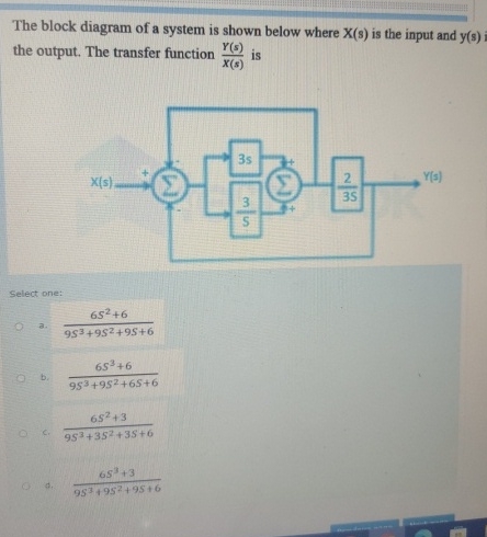 The block diagram of a system is shown below where | Chegg.com