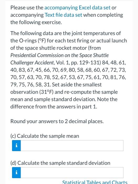 Solved Please use the accompanying Excel data set or | Chegg.com
