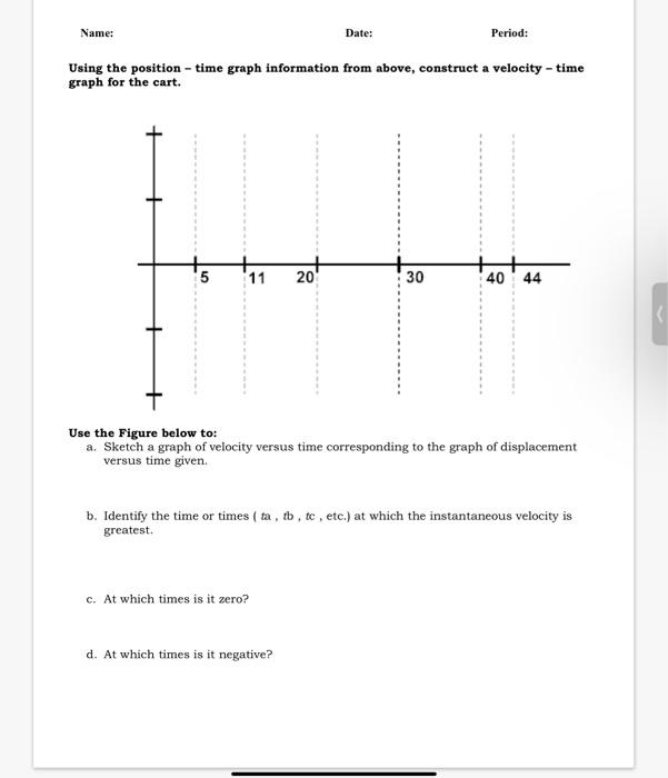 Using the position - time graph information from | Chegg.com