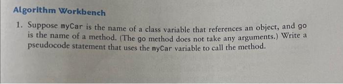 UML class diagram for class please. Also pseudo code | Chegg.com