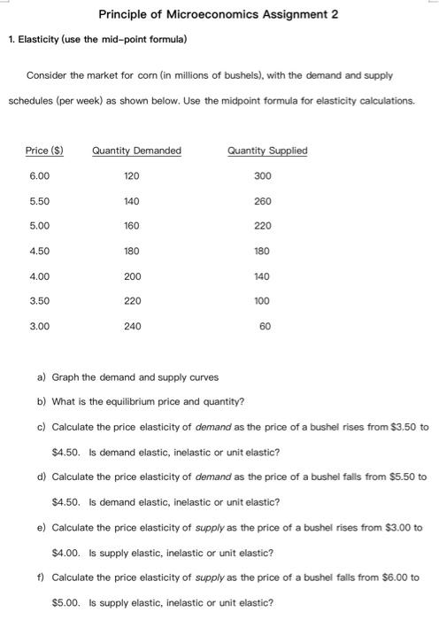 Principle of Microeconomics Assignment 2 1. | Chegg.com