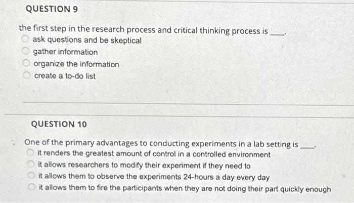 Solved the first step in the research process and critical | Chegg.com