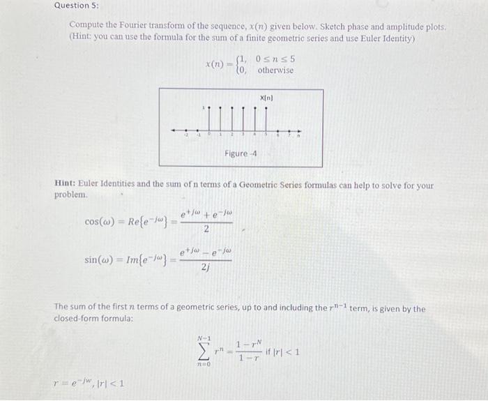 Solved Compute The Fourier Transform Of The Sequence X N