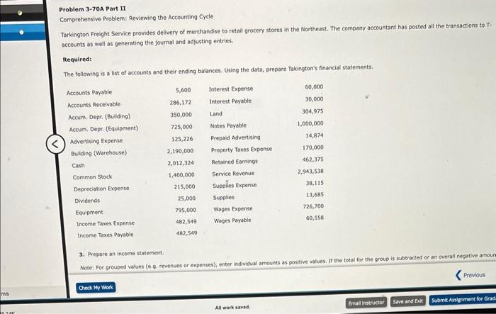 Solved Problem 3-70 A Part II Comprehensive Problem: | Chegg.com