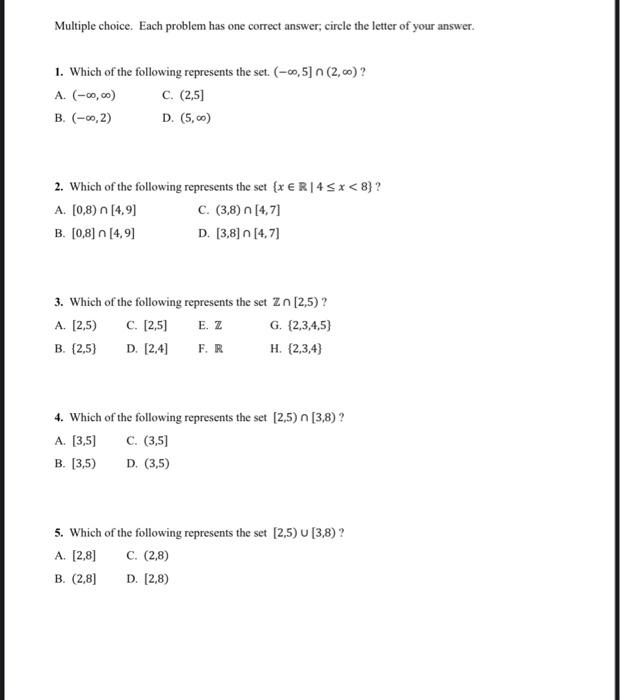 Solved Multiple choice. Each problem has one correct answer, | Chegg.com