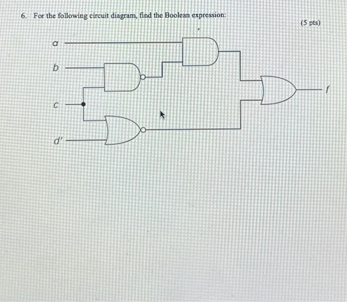 Solved 6. For the following circuit diagram, find the | Chegg.com