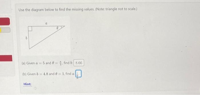 Solved Use The Diagram Below To Find The Missing Values