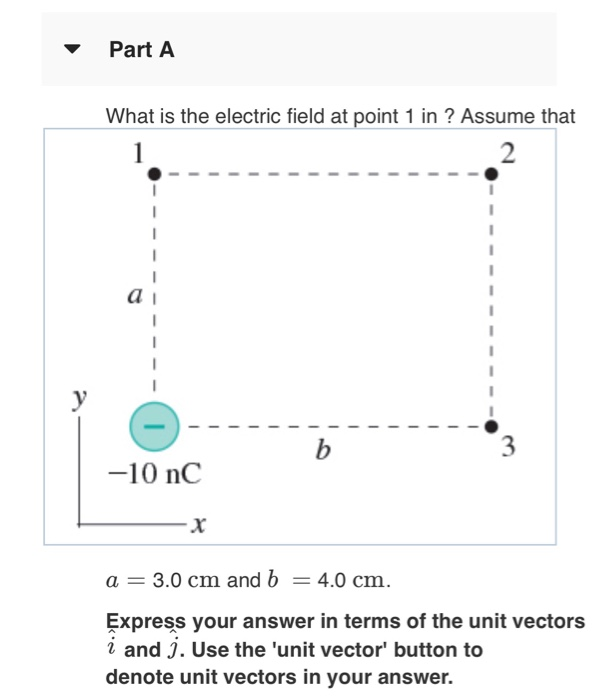 Solved Part A What is the electric field at point 1 in ? | Chegg.com