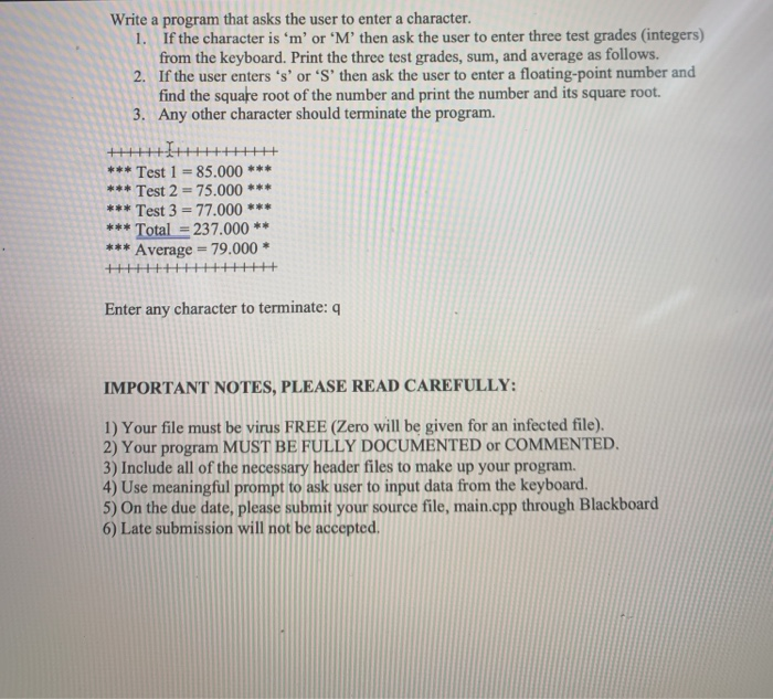 Solved Write a program that asks the user to enter a | Chegg.com