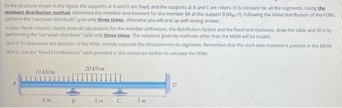 Solved In the structure shown in the figure the supports at | Chegg.com