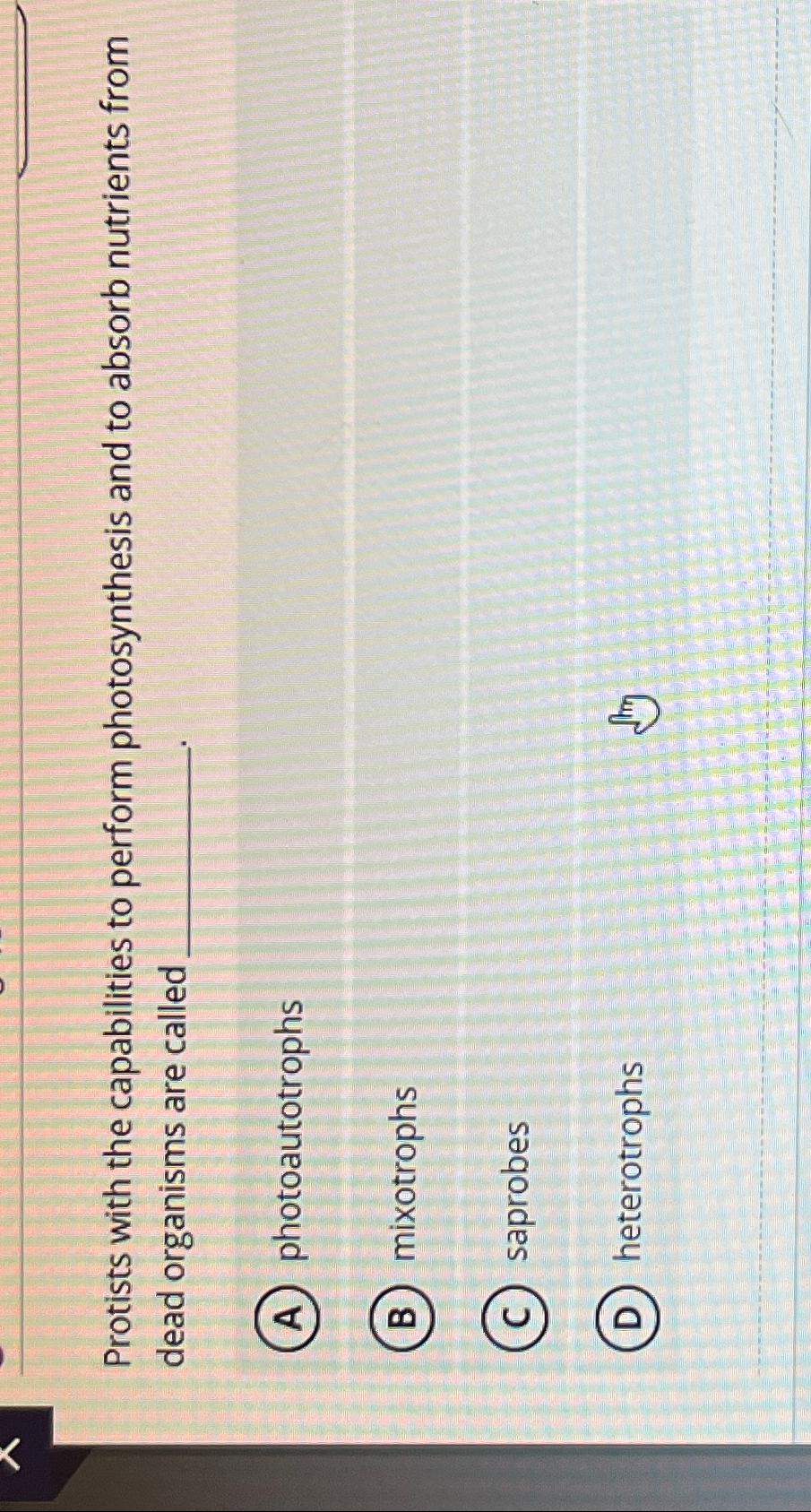 Solved Protists with the capabilities to perform | Chegg.com
