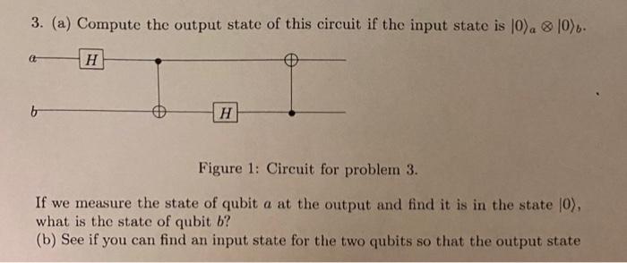 Solved 3. (a) Compute the output state of this circuit if | Chegg.com