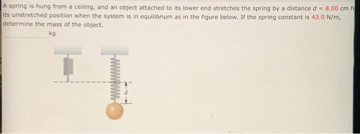 Solved A spring is hung from a ceiling, and an object | Chegg.com