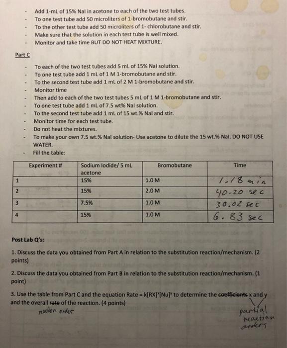 Solved plz answer POST LAB questions 1 & 2 and plz fill in | Chegg.com
