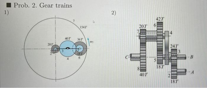 Solved Gear trains1)Inner gear when arm rotates at 300 | Chegg.com
