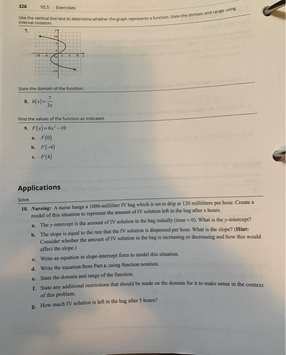 Solved 326 10.5 Exercises Use the vertical line test to | Chegg.com
