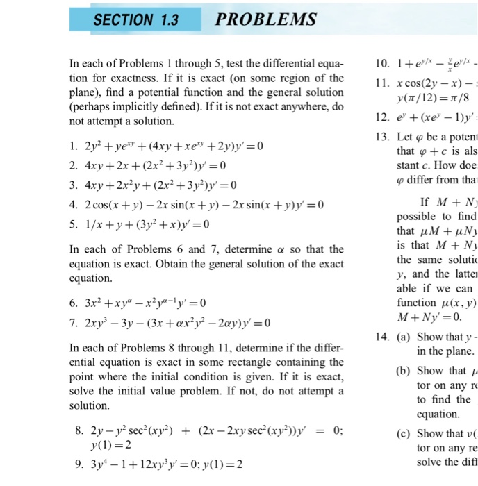 Section 1 3 Problems In Each Of Problems 1 Through 5 Chegg Com