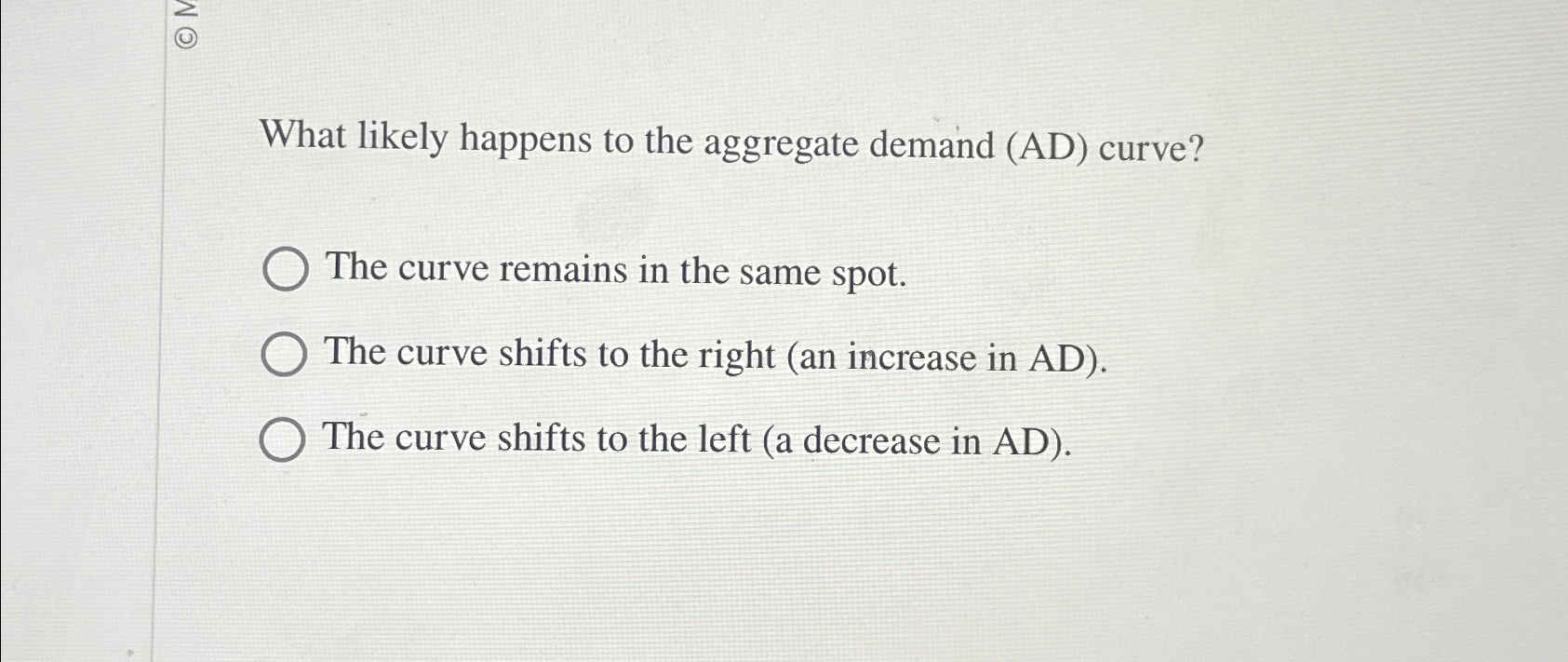 Solved What likely happens to the aggregate demand (AD) | Chegg.com