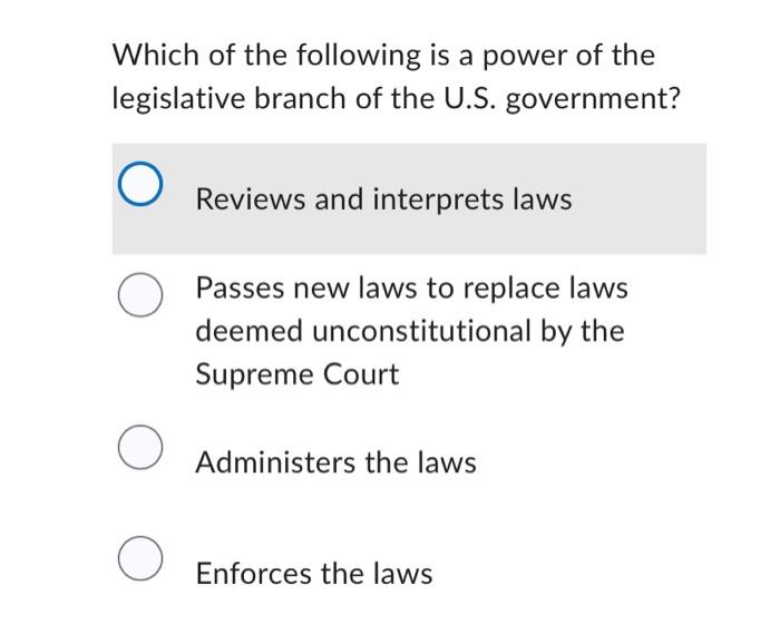 the branch of government that passes legislation and makes new laws is