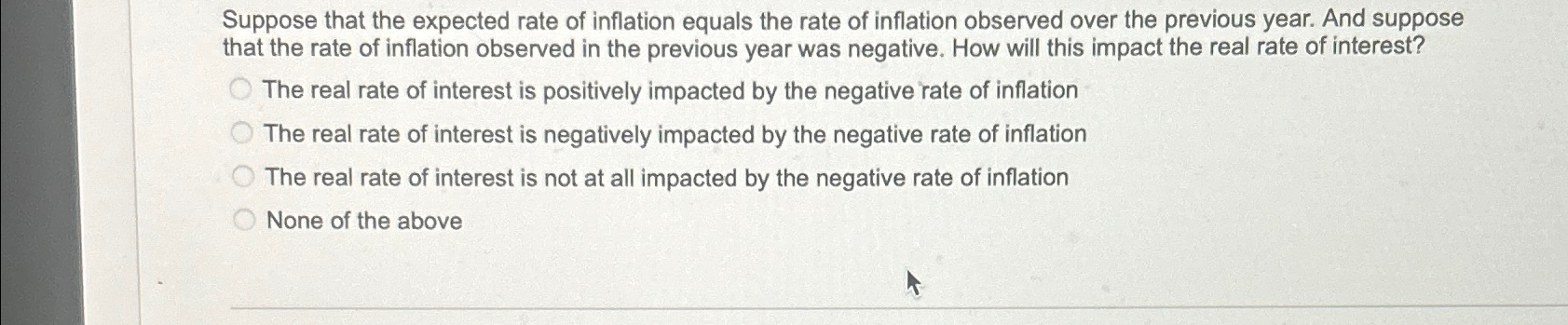 Solved Suppose that the expected rate of inflation equals | Chegg.com
