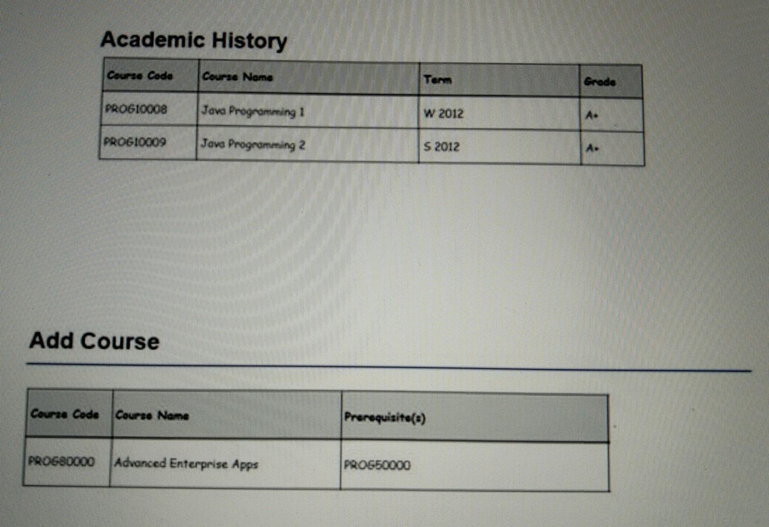 Solved Academic History Add Course | Chegg.com