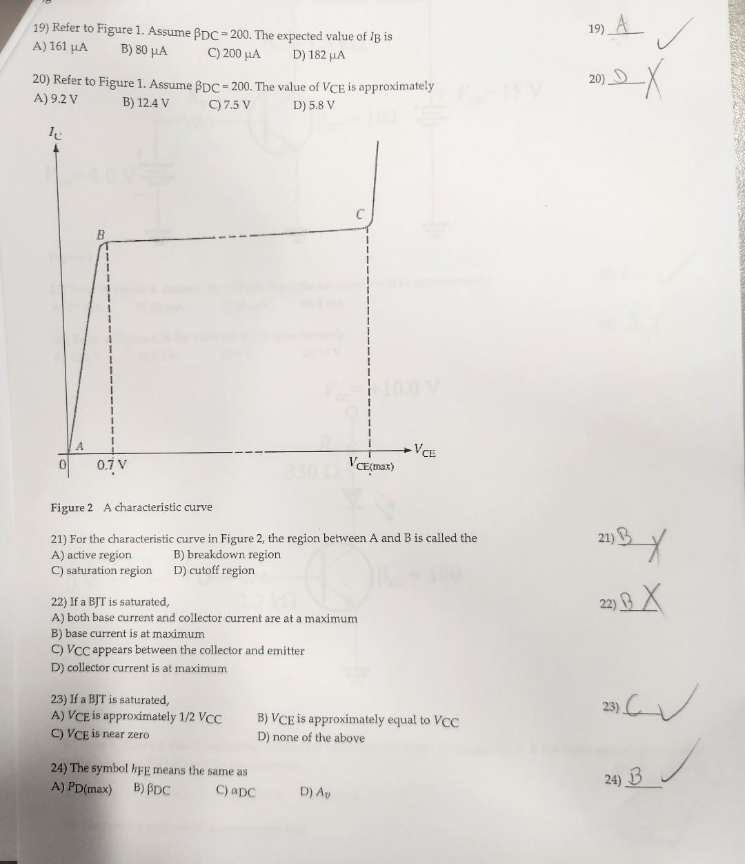 solved refer to the figure below. a change from point... Solved 19) Refer to Figure 1. Assume βDC=200. The expected | Chegg.com