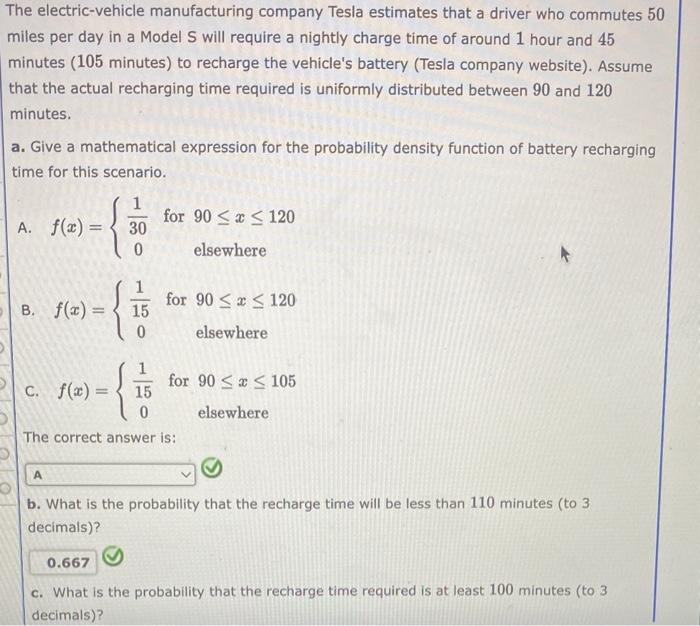 Solved The electricvehicle manufacturing company Tesla