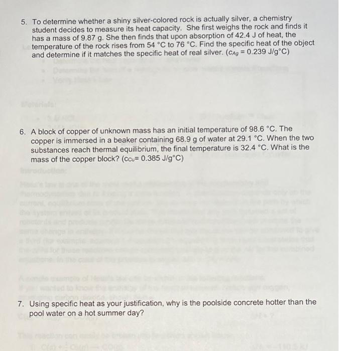 Solved Calorimetry Post Lab Questions To receive full