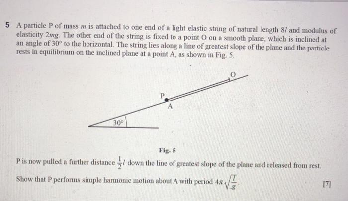 A particle p of mass 0.5 kg is on a outlet rough plane inclined at an angle