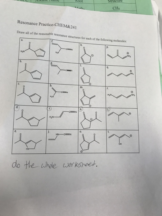 Solved Root Structure CH Resonance Practice-CHEM& 241 Draw | Chegg.com