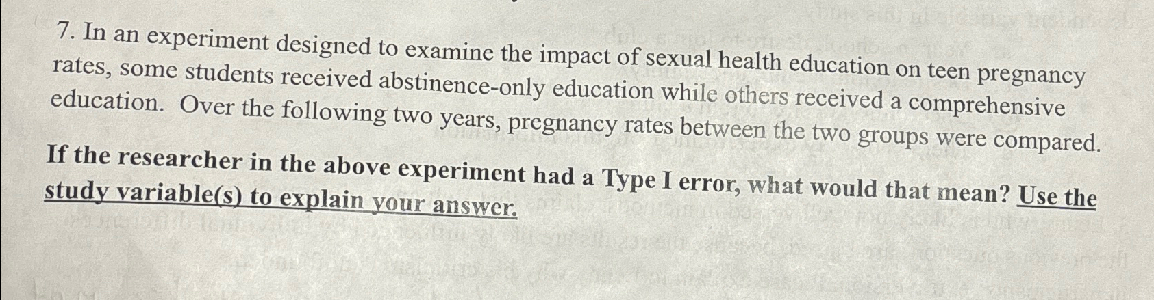 Solved In an experiment designed to examine the impact of Chegg