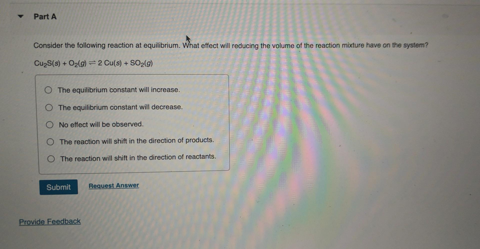 Solved Consider the following reaction at equilibrium. What | Chegg.com