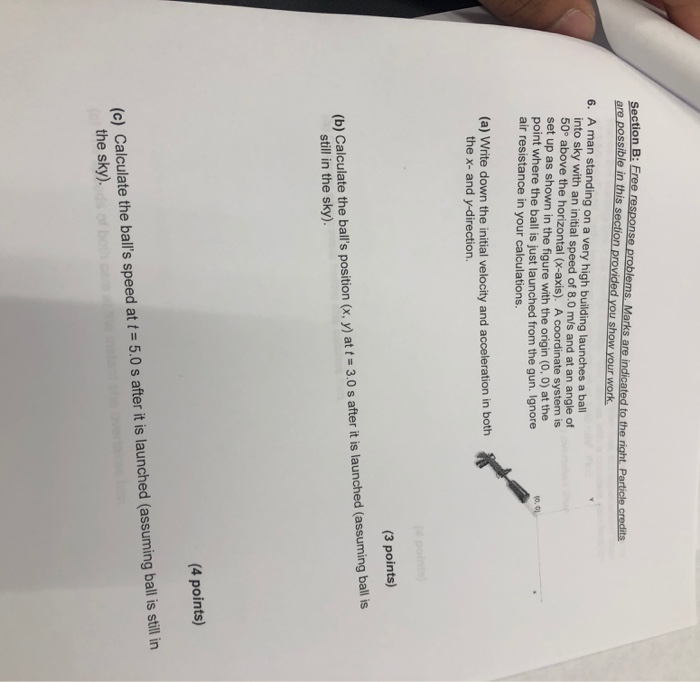 Solved Section B: Free Response Problems. Marks Are | Chegg.com